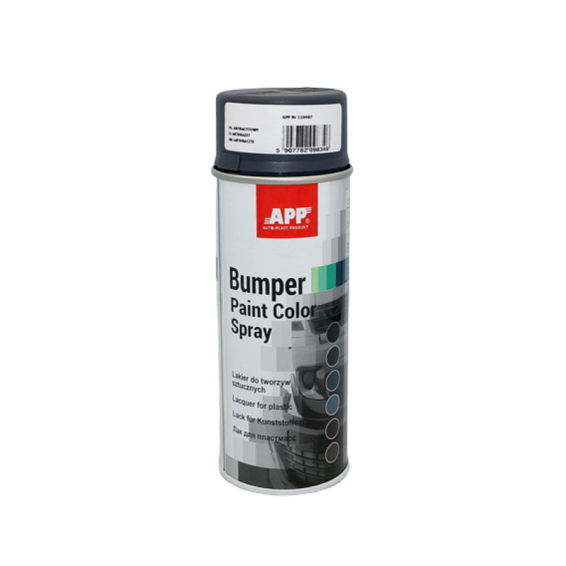 Структурная краска бамперная антрацит в аэрозоле APP Bumper Paint - New Line (арт.210407) 400 мл Структурная краска бамперная антрацит в аэрозоле APP Bumper Paint - New Line (арт.210407) 400 мл