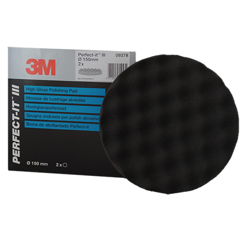 Полірувальне коло 3M 09378, чорний колір на липучці D150мм, м'який Полірувальне коло 3M 09378, чорний колір на липучці D150мм, м'який