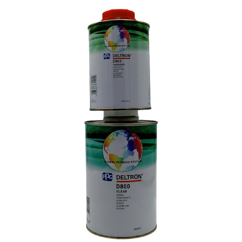 Лак акриловый PPG Deltron D800 MS 1л с отвердителем Deltron LS D802 0,5 л (арт.D800/E1\D802)