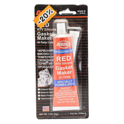 Герметик силиконовый ABRO RTV Silicone RED +343* C, красный 85гр