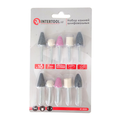 Набор маленьких шлифовальных камней 10шт INTERTOOL BT-0020