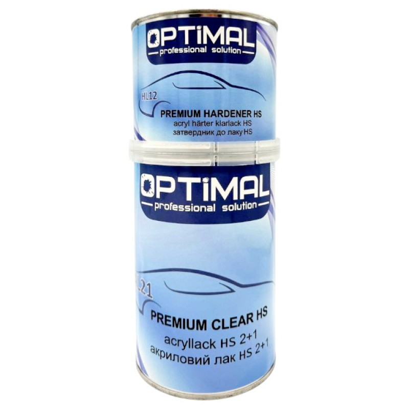 Лак акриловый автомобильный OPTIMAL HS PREMIUM 1л c отвердителем 0,5л (OPS-AL21-1500) Лак акриловый автомобильный OPTIMAL HS PREMIUM 1л c отвердителем 0,5л (OPS-AL21-1500)