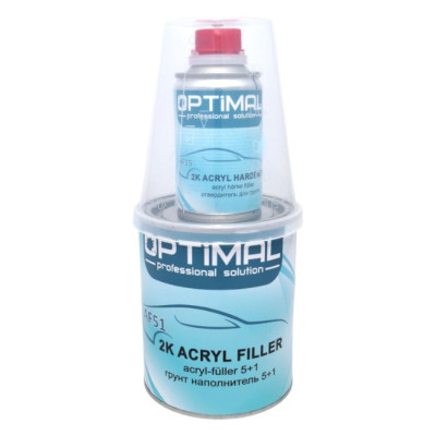 Грунт акриловый серый 800мл+отвердитель 160мл OPTIMAL 2K Acryfiller 5+1 HS (OPS-AF51G-960)