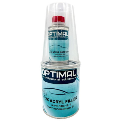 Грунт акриловый белый 0,8л + отв. 0,16л OPTIMAL 2K Acryfiller 5+1 HS (OPS-AF51W960)