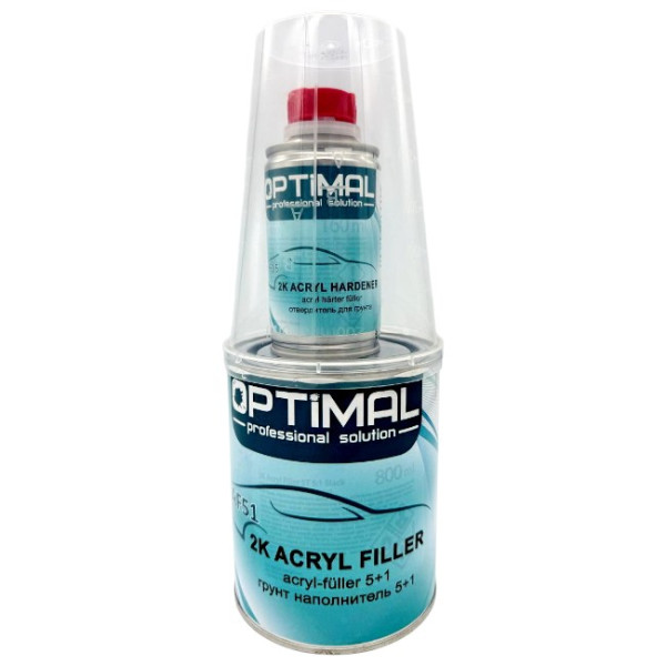 Грунт акриловый белый 0,8л + отв. 0,16л OPTIMAL 2K Acryfiller 5+1 HS (OPS-AF51W960)