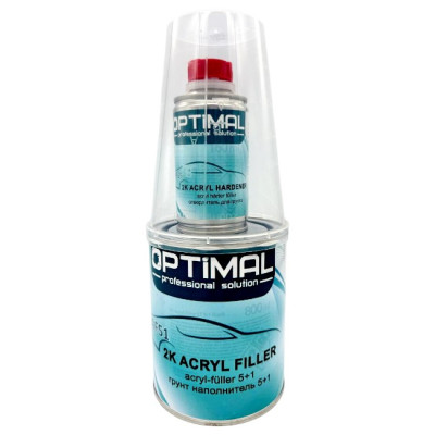 Грунт акриловый черный 0,8л + отв. 0,16л OPTIMAL 2K Acryfiller 5+1 HS (OPS-AF51B-960)