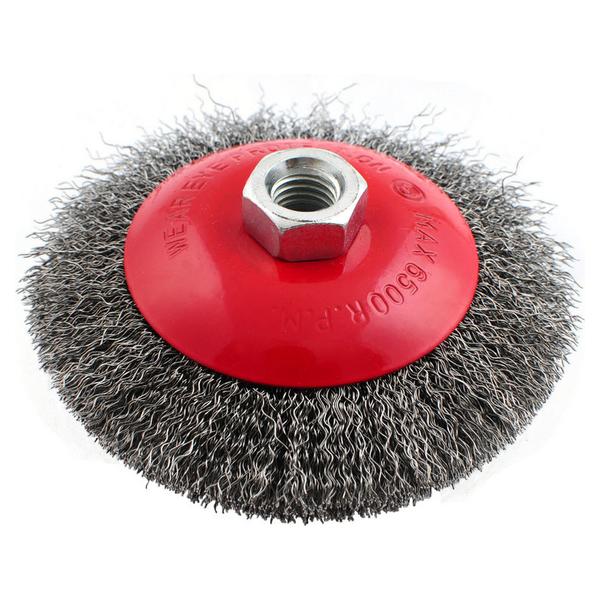 Щетка конусная Intertool 100 мм, для УШМ, М14 (арт. BT-5100)