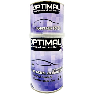 Лак акриловый OPTIMAL ANTISCRATCH 2 + 1 HS + отвердитель 1,5 л (арт. OPS-AS21)