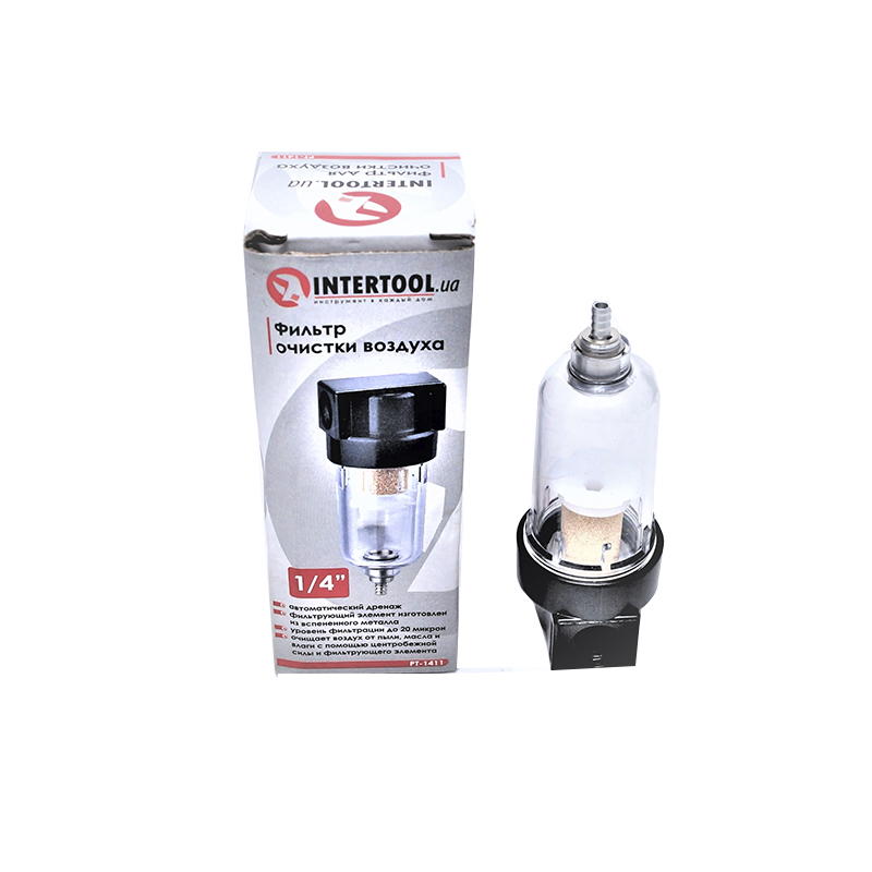 Фильтр для очистки воздуха 1/4 INTERTOOL PT-1411 Фильтр для очистки воздуха 1/4 INTERTOOL PT-1411