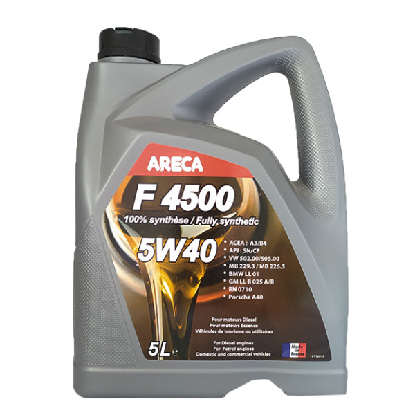 Моторное масло Areca F4500 5W-40, 5 л