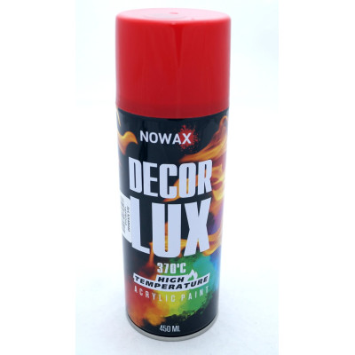 Краска акриловая высокотемпературная, красная NOWAX Decor Lux NX48040, 370°C, 450мл 