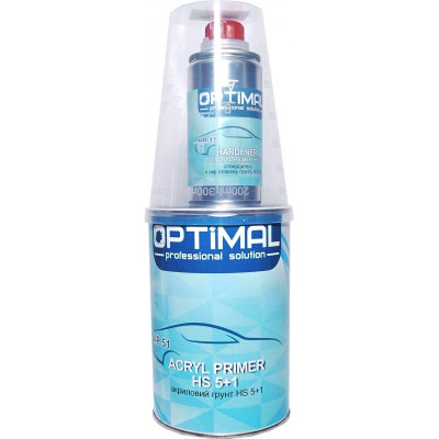 Грунт акриловый серый 1 л + отвердитель 0,2 л OPTIMAL ACRYL PRIMER HS 5:1