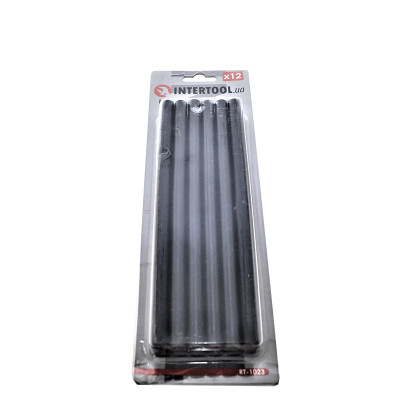 Комплект черных клеевых стержней 11,2 мм x 200 мм, 12 шт. INTERTOOL RT-1023
