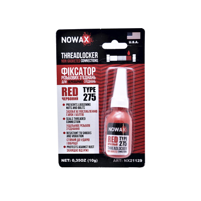 Фиксатор резьбы NOWAX THREADLOCKER RED NX21129, 10 г
