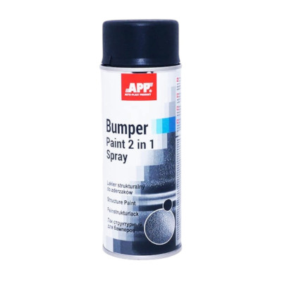 Краска бамперная структурная в аэрозоле Bumper paint APP черная 400мл (020811)