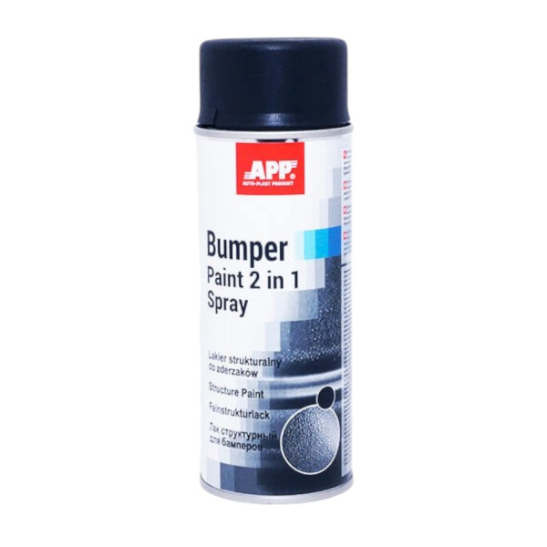 Краска бамперная структурная в аэрозоле Bumper paint APP черная 400мл (020811)