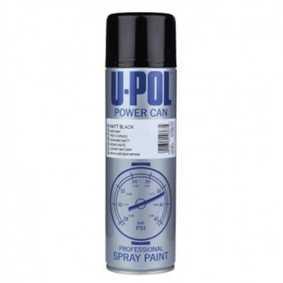 Краска черная матовая U-POL Power Can аэрозоль (PCMB/AL) 500 мл