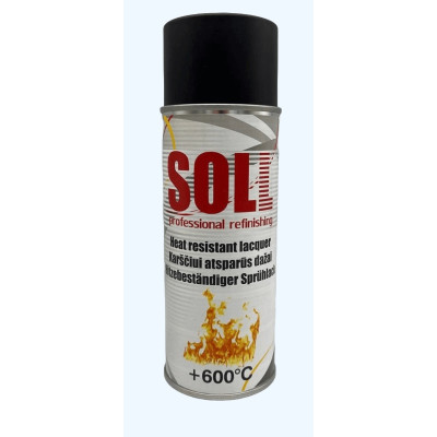 Краска термостойкая черная 600°C 400 мл SOLL (арт. S700012)