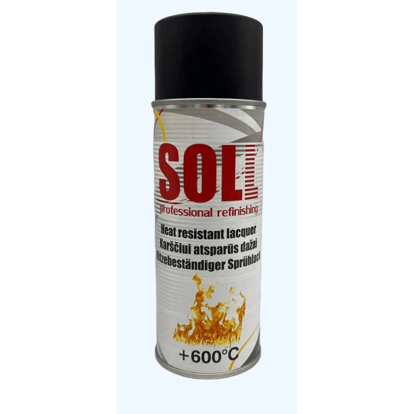 Краска термостойкая черная 600°C 400 мл SOLL (арт. S700012)