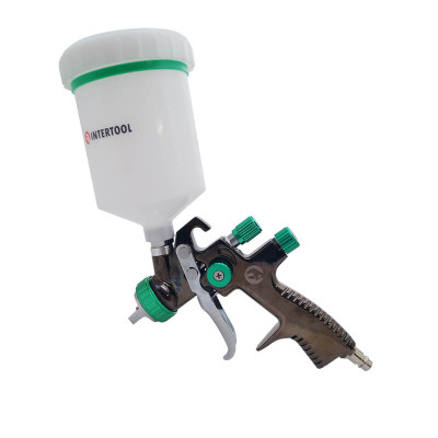 Краскопульт пневматический LVLP GREEN профессиональный, с дюзой 1.3мм, INTERTOOL PT-0132