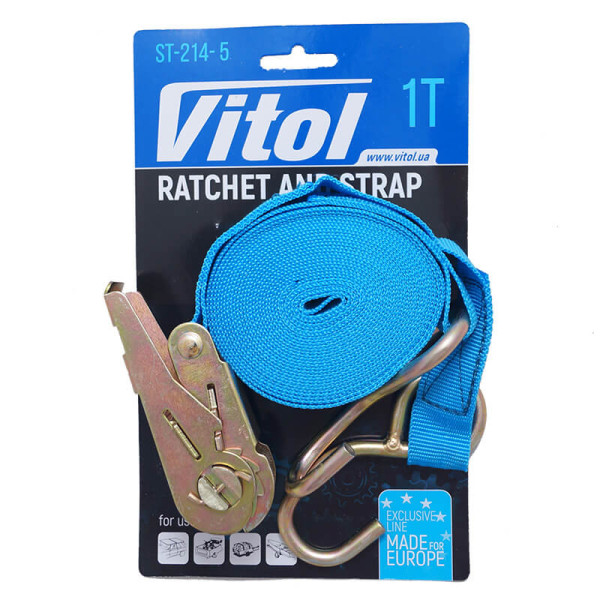 Трос стяжной Vitol ST 214-5 1 т лента 25 мм х 5 м
