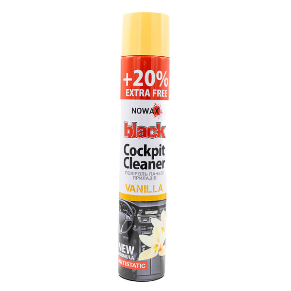 Полироль пластика NOWAX Black Cockpit Cleaner ваниль NX00701 750мл