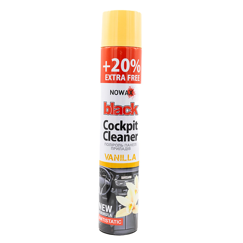 Полироль пластика NOWAX Black Cockpit Cleaner ваниль NX00701 750мл Полироль пластика NOWAX Black Cockpit Cleaner ваниль NX00701 750мл