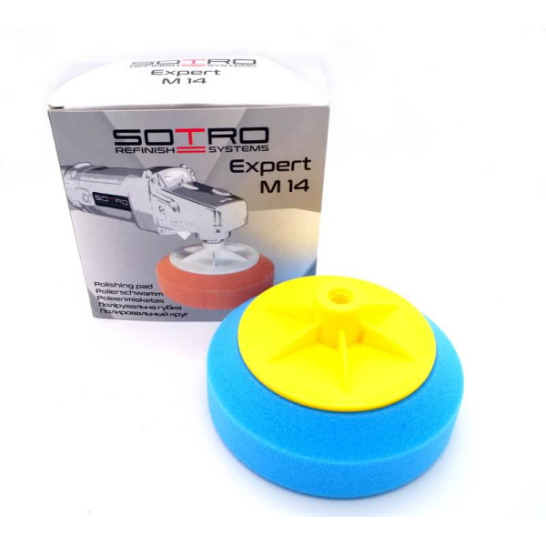 Губка полировальная SOTRO M14 / D150мм / H50мм голубая - Сверхтвердая (T091401)
