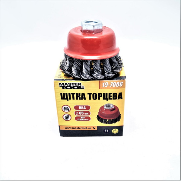 Щетка чашеобразная Mastertool из плетеной проволоки M14 D65 мм (19-7006)