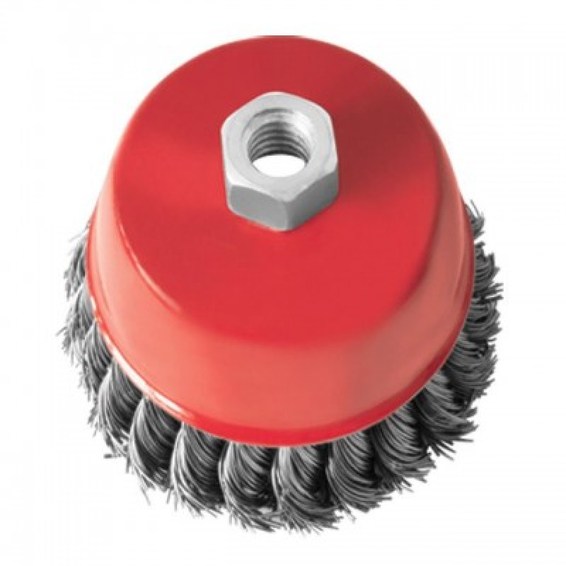 Щетка чашечная 85 мм, для УШМ, М14 (пучки витой проволоки) INTERTOOL BT-2085 Щетка чашечная 85 мм, для УШМ, М14 (пучки витой проволоки) INTERTOOL BT-2085