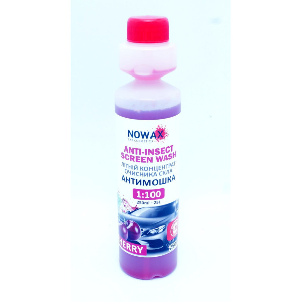 Омыватель летний NOWAX Anti-Insect Screen Wash вишня, 250мл (арт. NX25225)