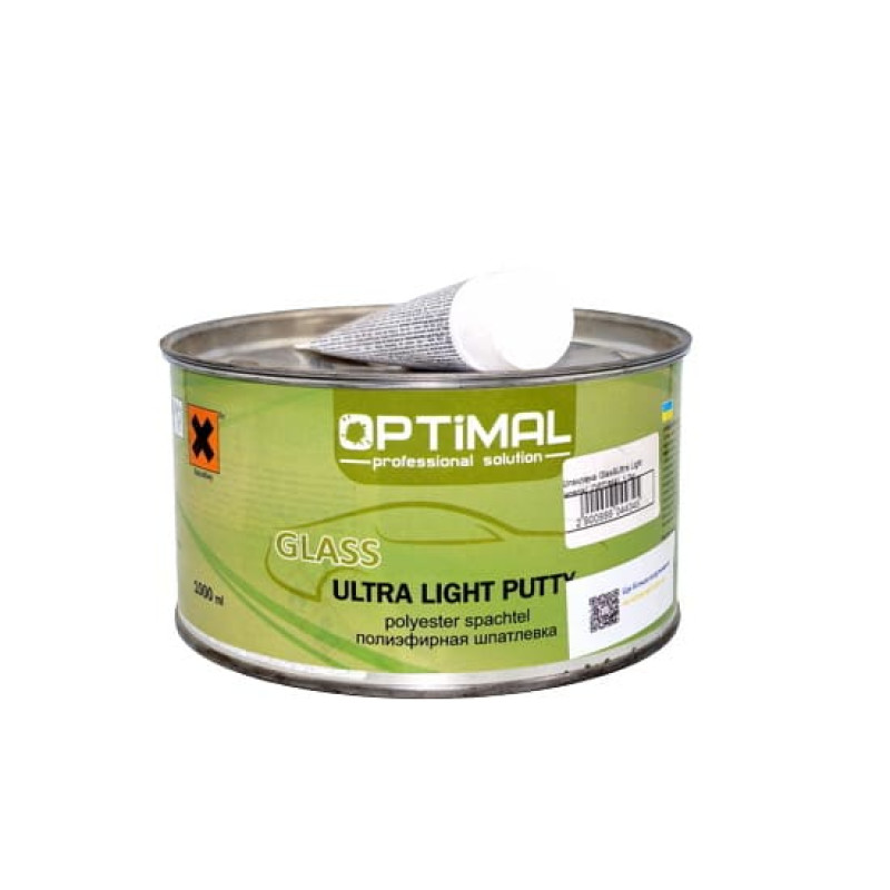 Шпатлевка со стекловолокном полиэфирная OPTIMAL Glass & Ultra Light, 1 кг Шпатлевка со стекловолокном полиэфирная OPTIMAL Glass & Ultra Light, 1 кг