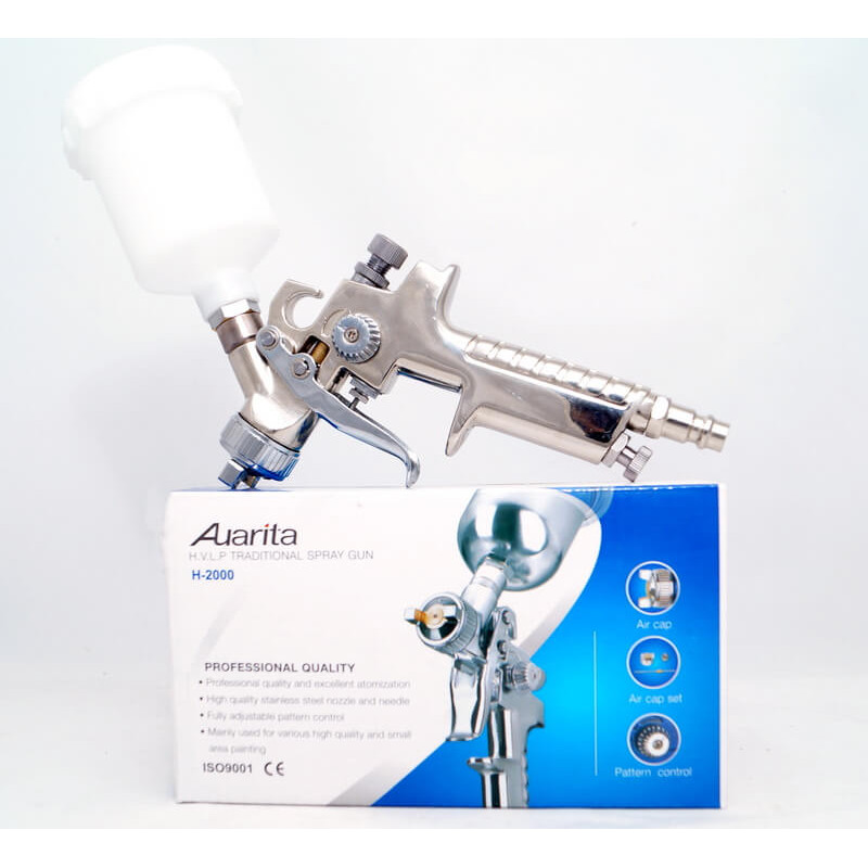 Краскопульт пневматический AUARITA HVLP мини 1.2 мм (копия Sata) H-2000 Краскопульт пневматический AUARITA HVLP мини 1.2 мм (копия Sata) H-2000