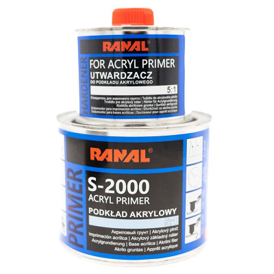 Грунт акриловый черный 0,4л + отвердитель 0,08л Ranal S-2000 5:1 (арт. 10341)