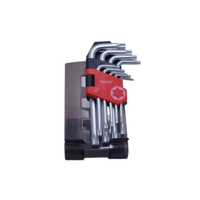 Набор ключей Г-образных торцевых с отверстием TORX CarLife WR2111 (9 шт.) короткие