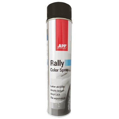 Краска акриловая в аерозоле APP Rally Color черная блеск 600мл