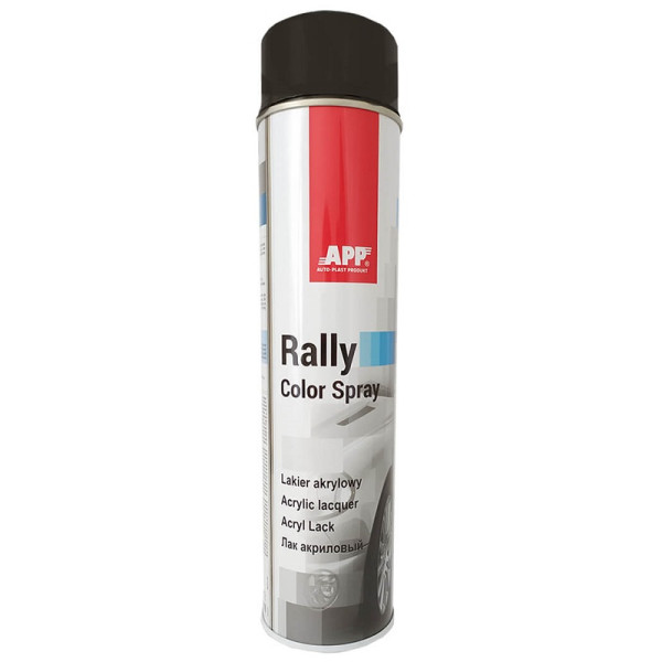 Краска акриловая в аерозоле APP Rally Color черная блеск 600мл
