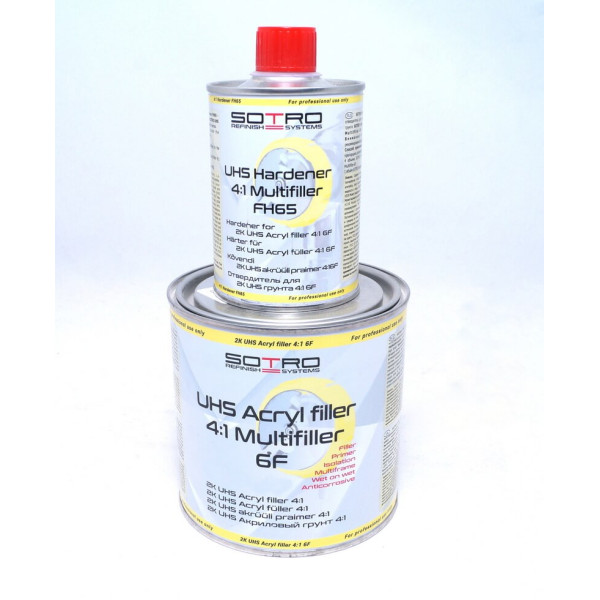 Грунт акриловый SOTRO UHS 4:1 серый 2K Multifiller 6F 0,8л + отв.FH65 0,2л (T026108/T026502)