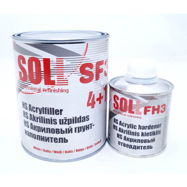 Грунт акриловый SOLL SF3 белый + отв. 4+1 HS 1,25л (арт. SF3 W1)