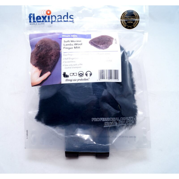 Рукавица для мойки из овчины на 4 пальца для узких мест, серая Flexipads Four Finger