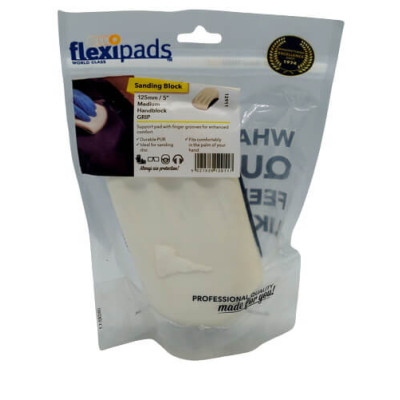 Шлифовальный блок под форму руки, белый -Flexipads Formed Handblock GRIP 125мм