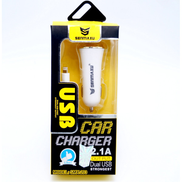 Автомобильное зарядное устройство MICROUSB 2В1 SENMAXU SMX-203 CAR CHARGER (2 USB/2.1A)