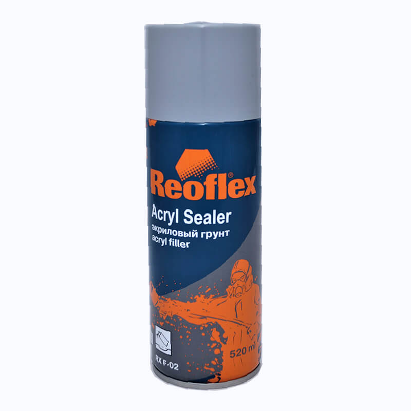 Акриловый грунт в аэрозоле Reoflex RX F-02, серый, 400 мл Акриловый грунт в аэрозоле Reoflex RX F-02, серый, 400 мл