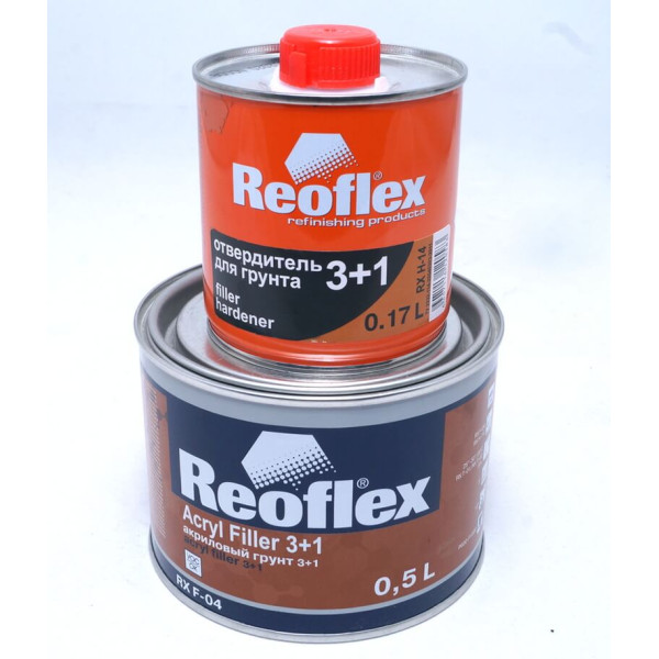 Грунт акриловый черный 3+1 (0,5л) + отвердитель (0,17л) Reoflex RX F-04