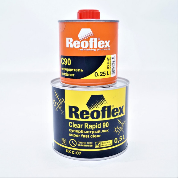 Лак супербыстрый, 0,5л + отвердитель C90 (0,25 л) Reoflex (RX C-07/500/H-07/250)