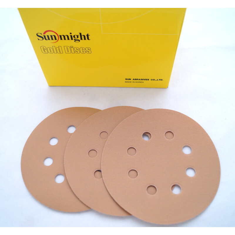 Абразивні диски Sunmight Gold Discs d125 мм 8 отворів Абразивні диски Sunmight Gold Discs d125 мм 8 отворів
