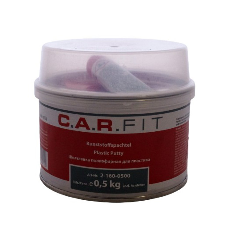 Шпатлевка полиэфирная для пластика 0,5 кг (отв. + шпатель) CARFIT (арт. 2-160-0500) Шпатлевка полиэфирная для пластика 0,5 кг (отв. + шпатель) CARFIT (арт. 2-160-0500)