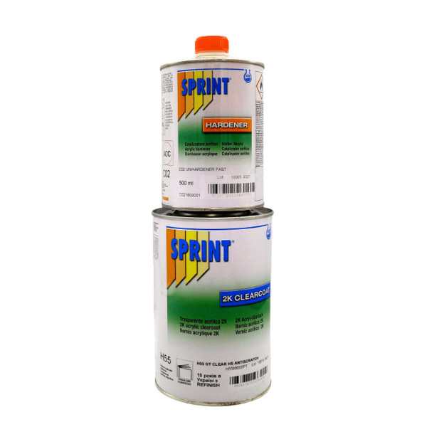 Лак акриловый Sprint H55 GT HS Anti-Scratch (стойкий к царапинам) 1л + отв. 0,5л