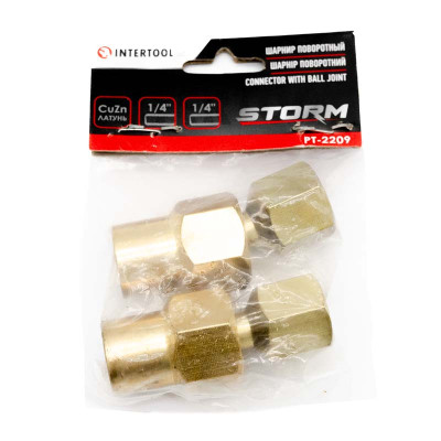 Шарнир поворотный внутр. резьба INTERTOOL PT-2209 Storm 1/4'-1/4', латунь