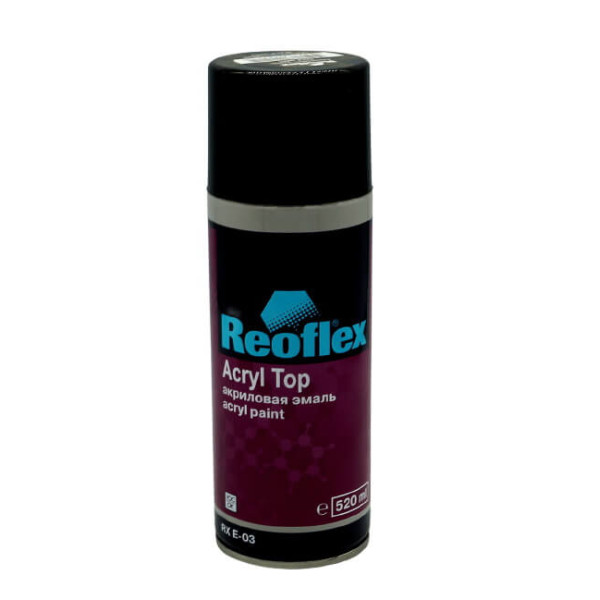 Краска акриловая в аэрозоле черная матовая REOFLEX RX E-03, 400 мл